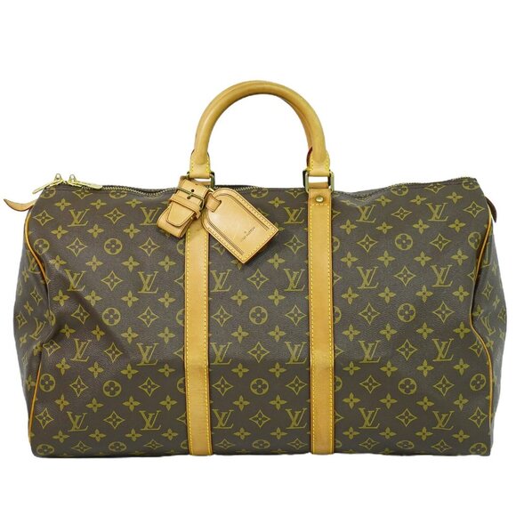 Louis Vuitton Keepall 50 M41426 Monogram Canvas Travel Handbag Brown